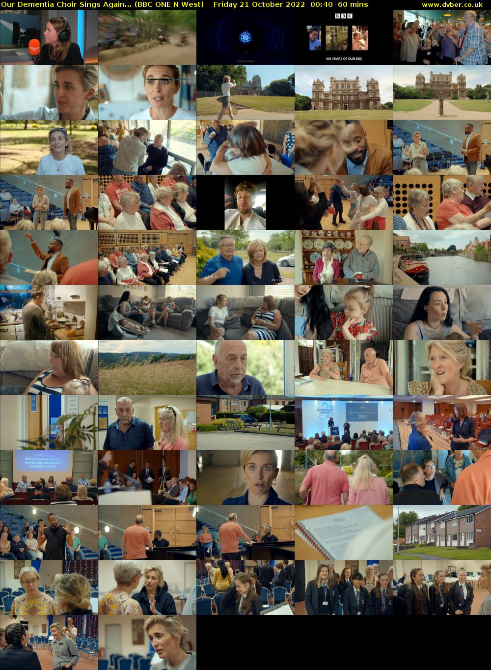 Our Dementia Choir Sings Again... (BBC ONE N West) Friday 21 October 2022 00:40 - 01:40