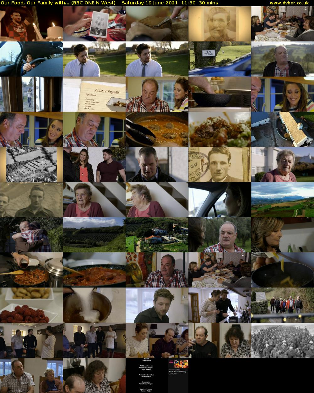 Our Food, Our Family with... (BBC ONE N West) Saturday 19 June 2021 11:30 - 12:00