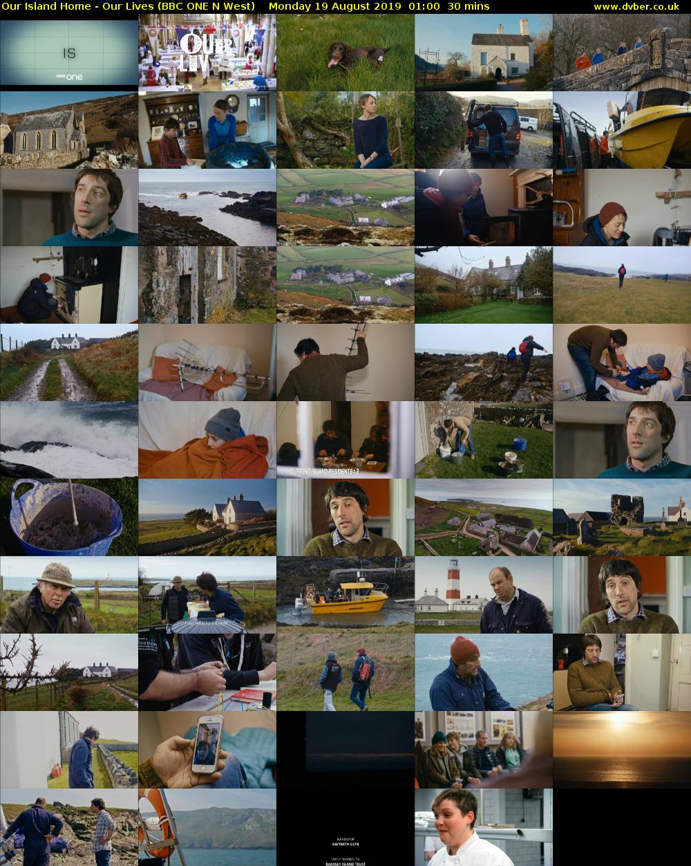 Our Island Home - Our Lives (BBC ONE N West) Monday 19 August 2019 01:00 - 01:30