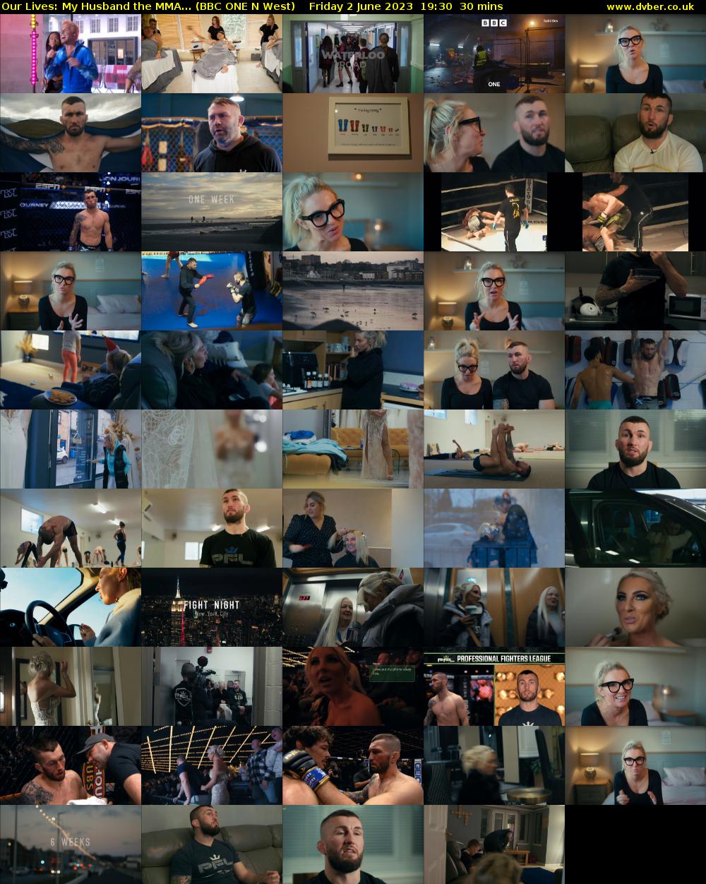 Our Lives: My Husband the MMA... (BBC ONE N West) Friday 2 June 2023 19:30 - 20:00
