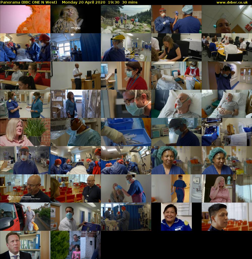Panorama (BBC ONE N West) Monday 20 April 2020 19:30 - 20:00