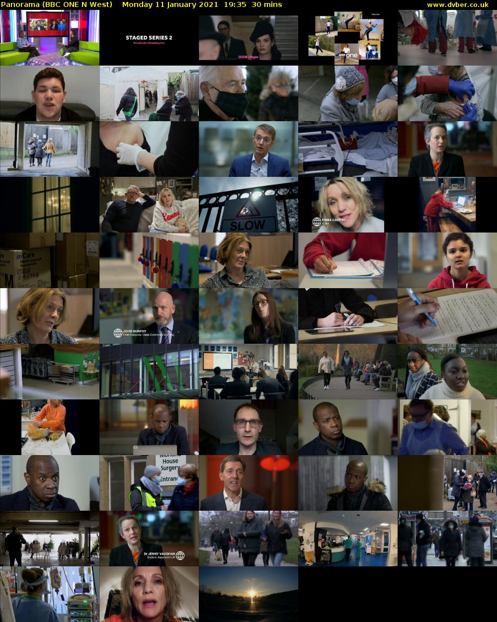 Panorama (BBC ONE N West) Monday 11 January 2021 19:35 - 20:05