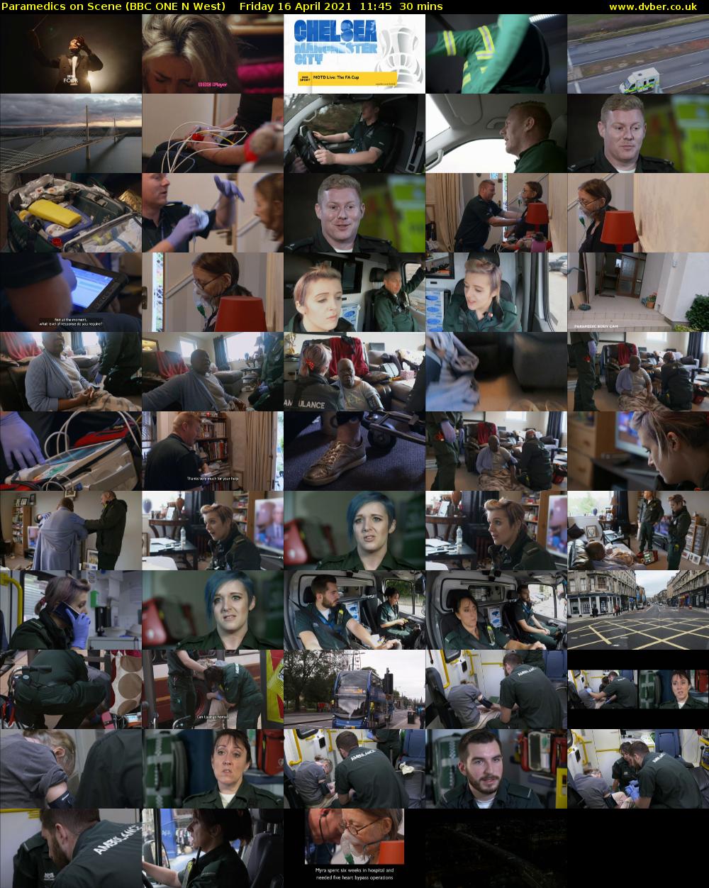 Paramedics on Scene (BBC ONE N West) Friday 16 April 2021 11:45 - 12:15