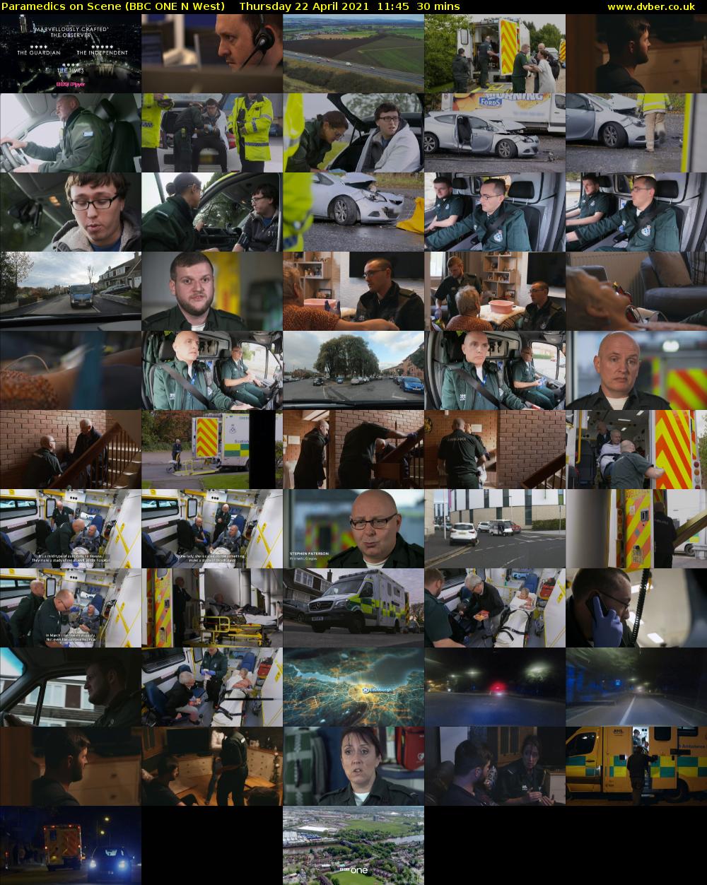 Paramedics on Scene (BBC ONE N West) Thursday 22 April 2021 11:45 - 12:15