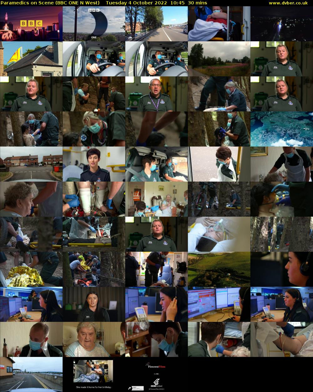 Paramedics on Scene (BBC ONE N West) Tuesday 4 October 2022 10:45 - 11:15