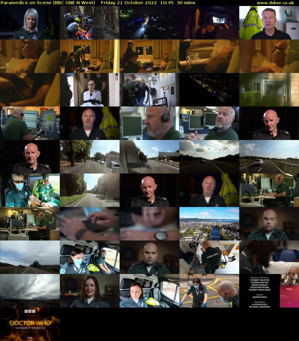 Paramedics on Scene (BBC ONE N West) Friday 21 October 2022 10:45 - 11:15