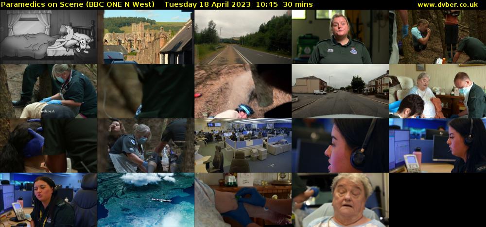 Paramedics on Scene (BBC ONE N West) Tuesday 18 April 2023 10:45 - 11:15