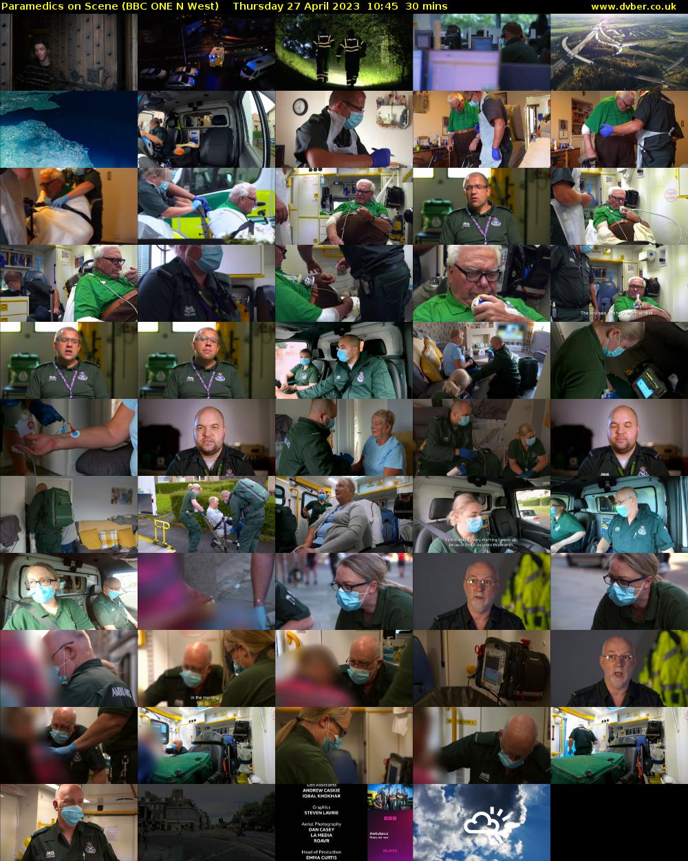 Paramedics on Scene (BBC ONE N West) Thursday 27 April 2023 10:45 - 11:15