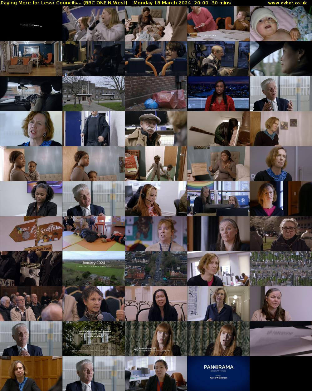 Paying More for Less: Councils... (BBC ONE N West) Monday 18 March 2024 20:00 - 20:30