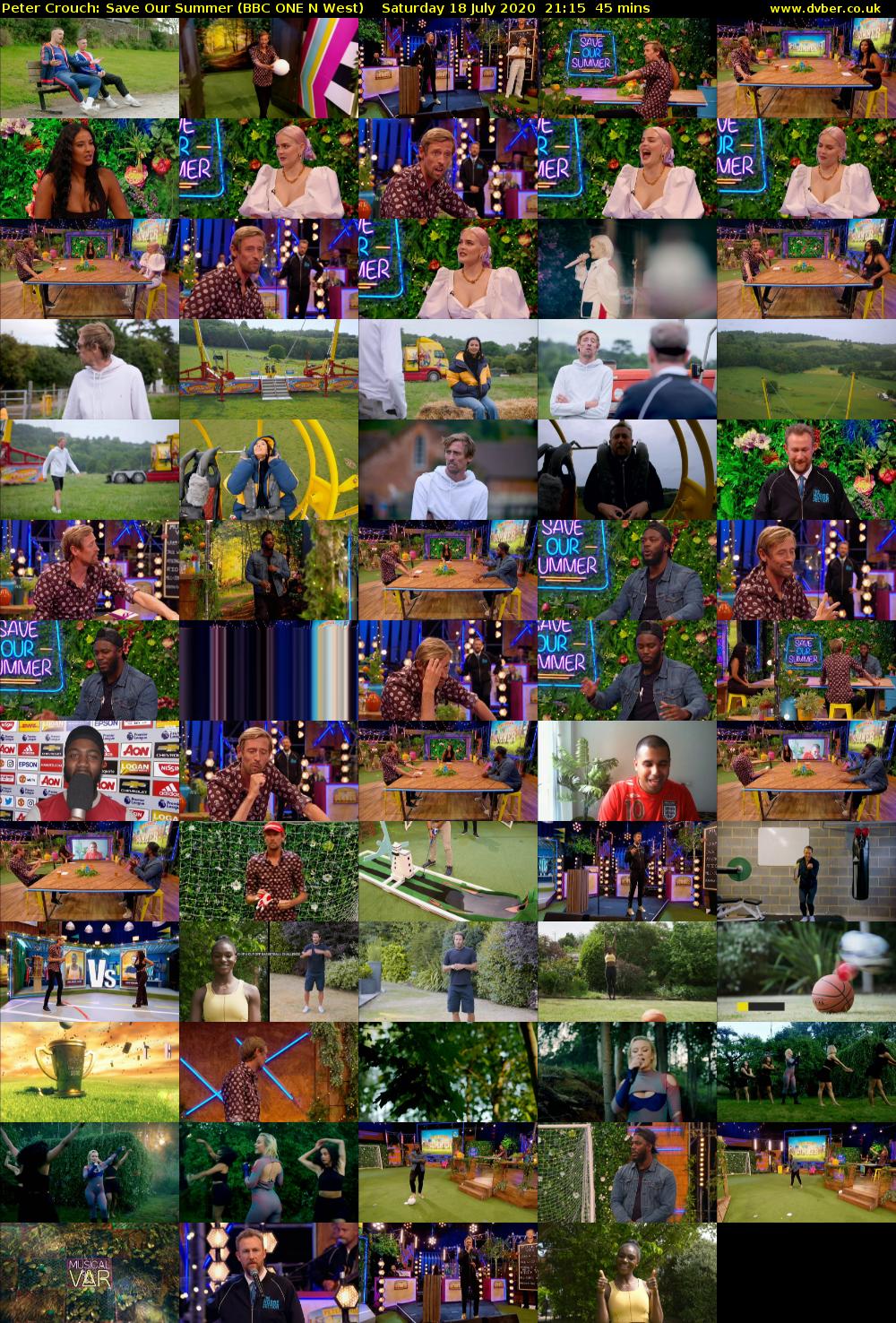 Peter Crouch: Save Our Summer (BBC ONE N West) Saturday 18 July 2020 21:15 - 22:00