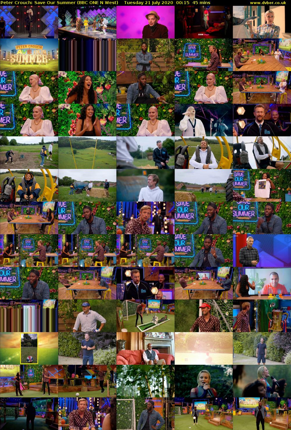 Peter Crouch: Save Our Summer (BBC ONE N West) Tuesday 21 July 2020 00:15 - 01:00