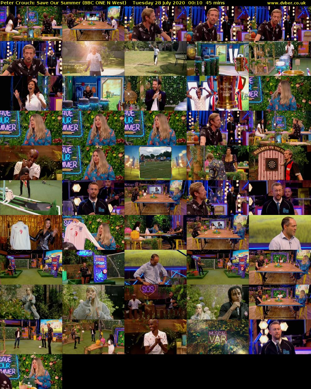 Peter Crouch: Save Our Summer (BBC ONE N West) Tuesday 28 July 2020 00:10 - 00:55