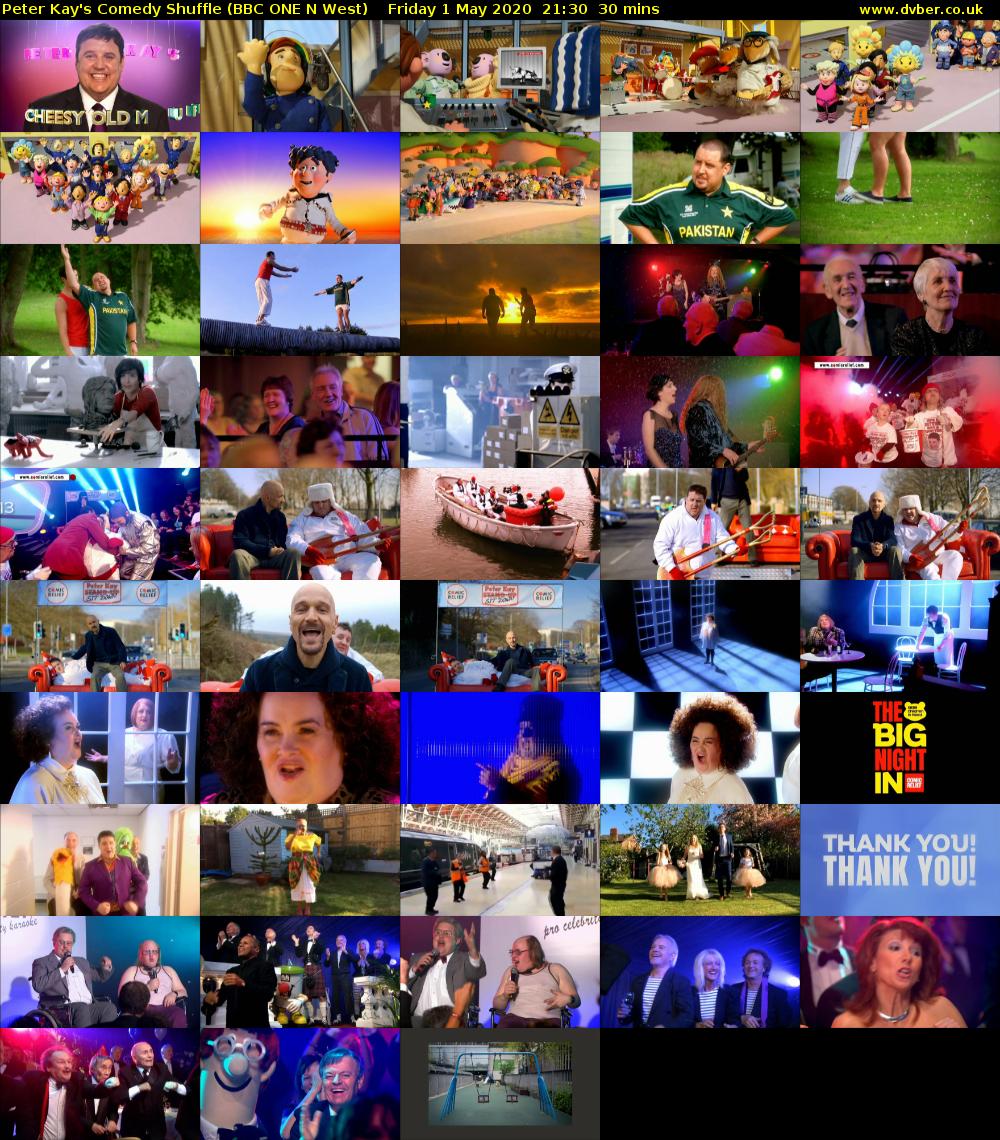 Peter Kay's Comedy Shuffle (BBC ONE N West) Friday 1 May 2020 21:30 - 22:00