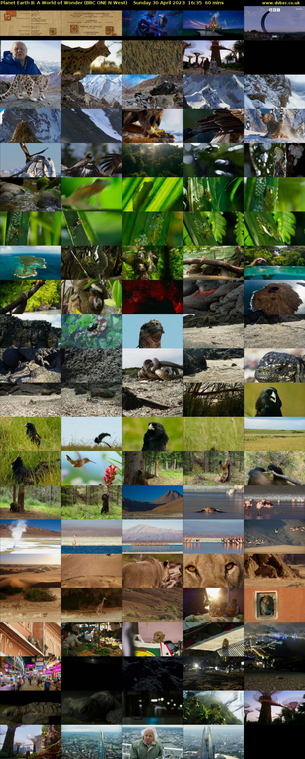 Planet Earth II: A World of Wonder (BBC ONE N West) Sunday 30 April 2023 16:35 - 17:35