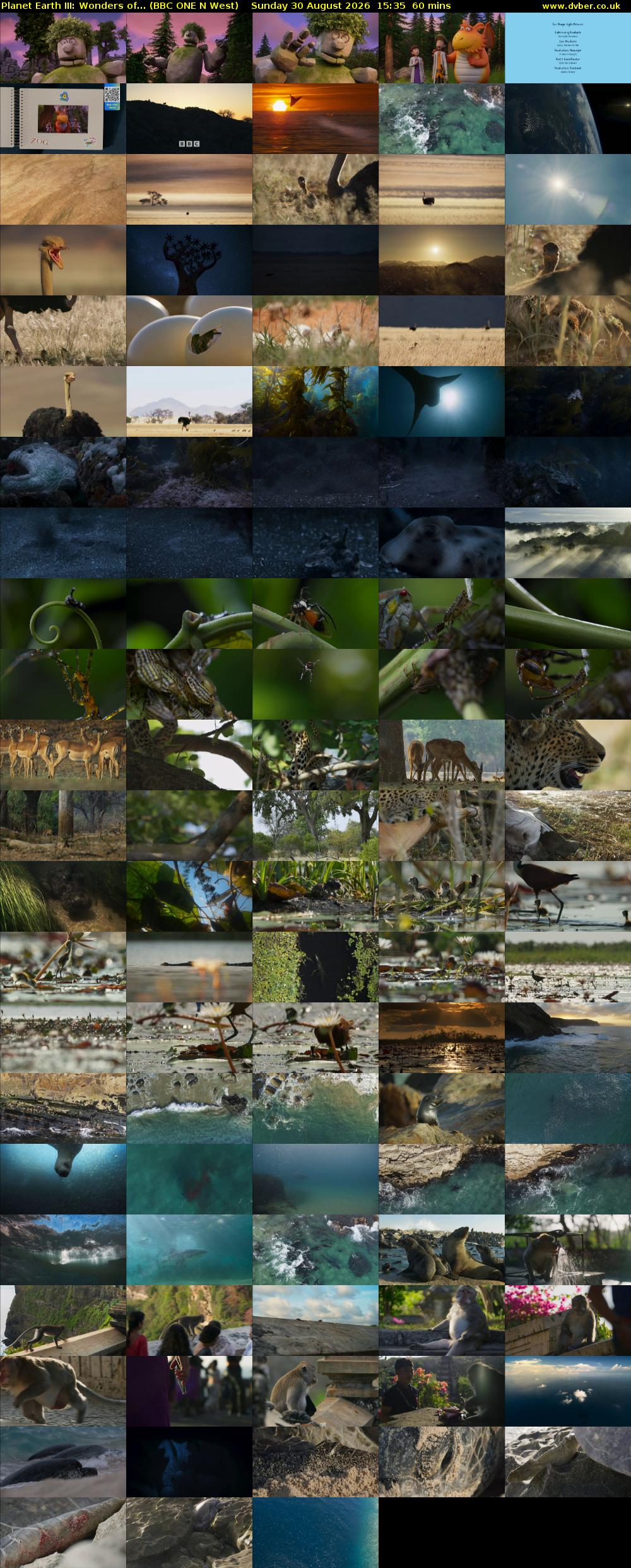 Planet Earth III: Wonders of... (BBC ONE N West) Sunday 30 August 2026 15:35 - 16:35