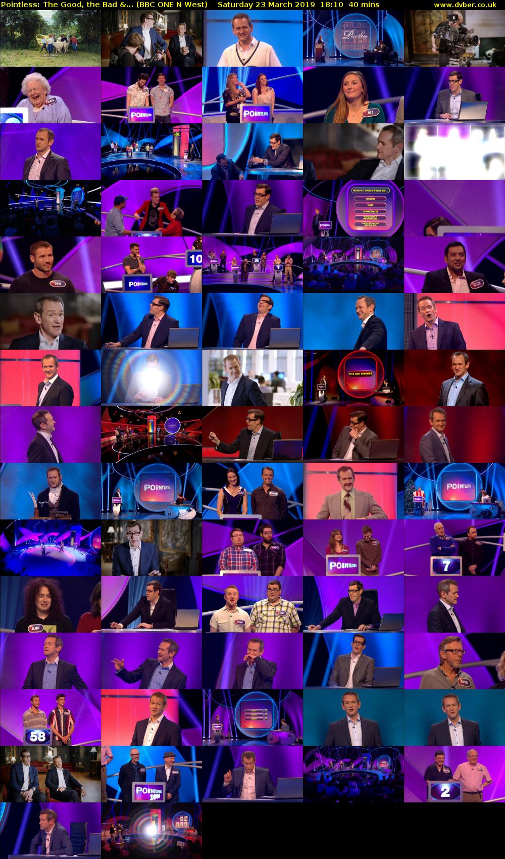 Pointless: The Good, the Bad &... (BBC ONE N West) Saturday 23 March 2019 18:10 - 18:50