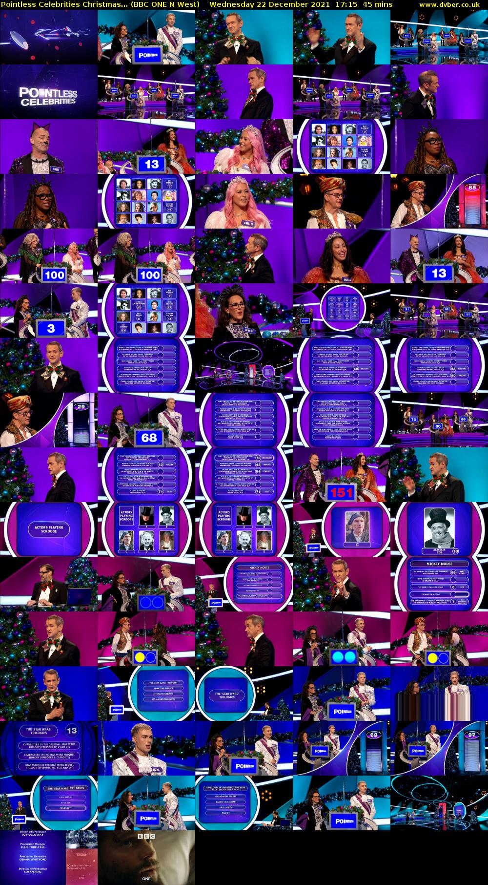 Pointless Celebrities Christmas... (BBC ONE N West) Wednesday 22 December 2021 17:15 - 18:00