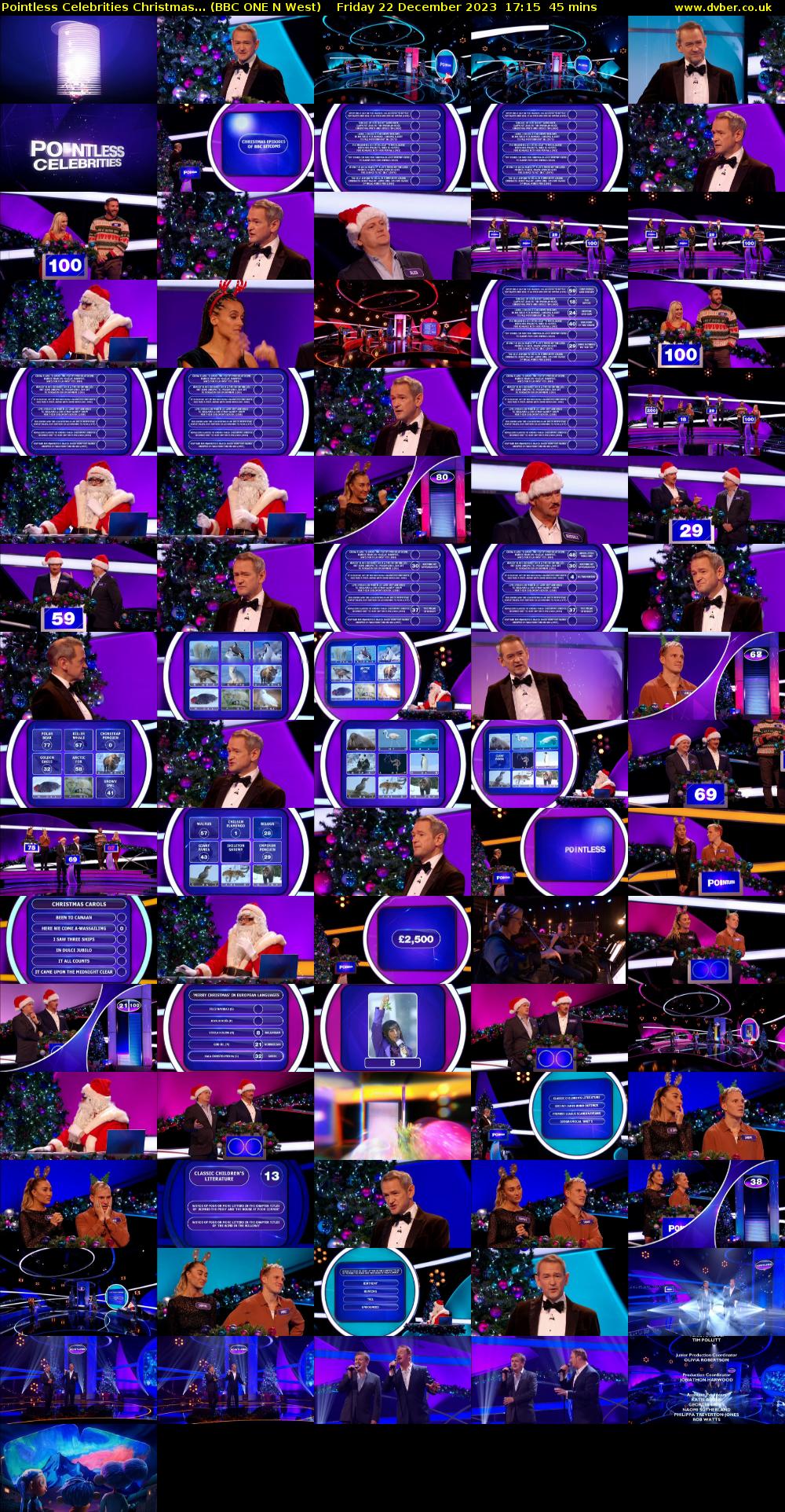 Pointless Celebrities Christmas... (BBC ONE N West) Friday 22 December 2023 17:15 - 18:00