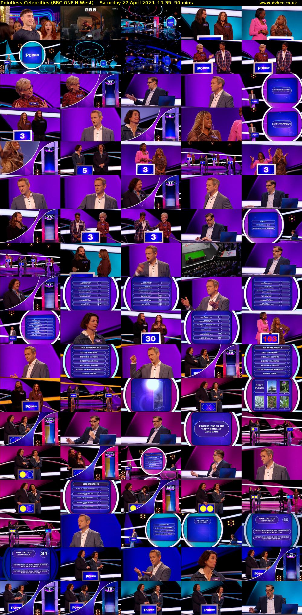 Pointless Celebrities (BBC ONE N West) Saturday 27 April 2024 19:35 - 20:25