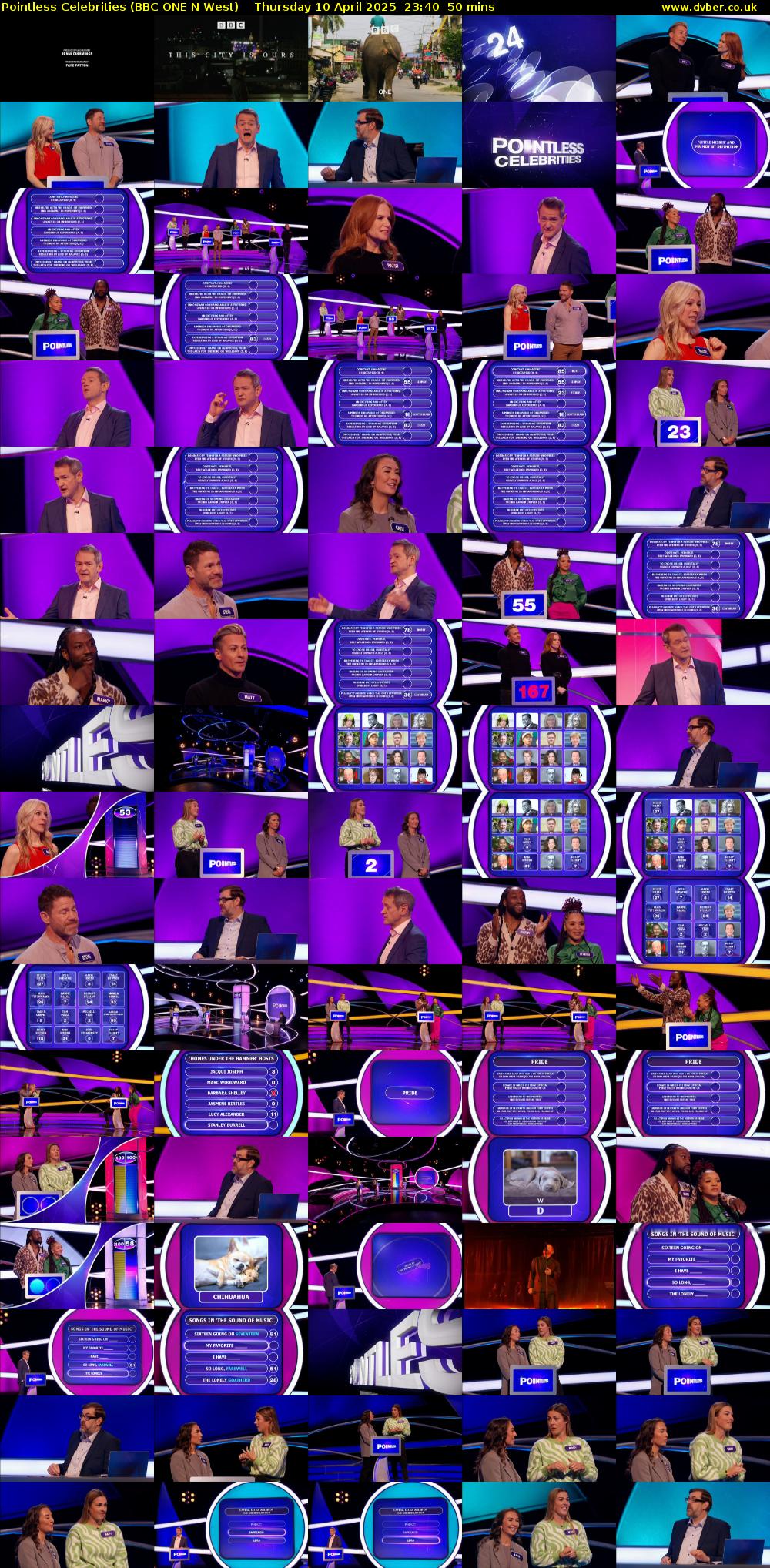 Pointless Celebrities (BBC ONE N West) Thursday 10 April 2025 23:40 - 00:30