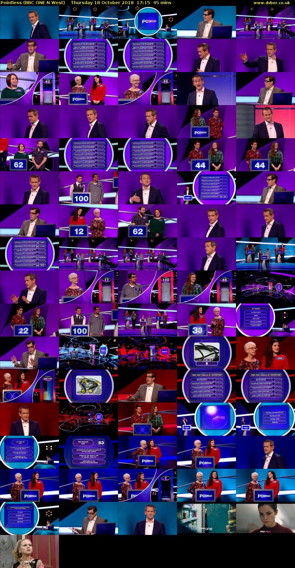 Pointless (BBC ONE N West) Thursday 18 October 2018 17:15 - 18:00