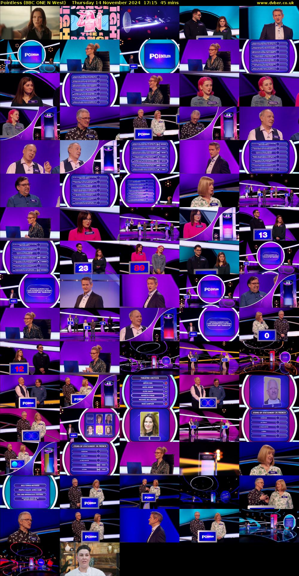 Pointless (BBC ONE N West) Thursday 14 November 2024 17:15 - 18:00