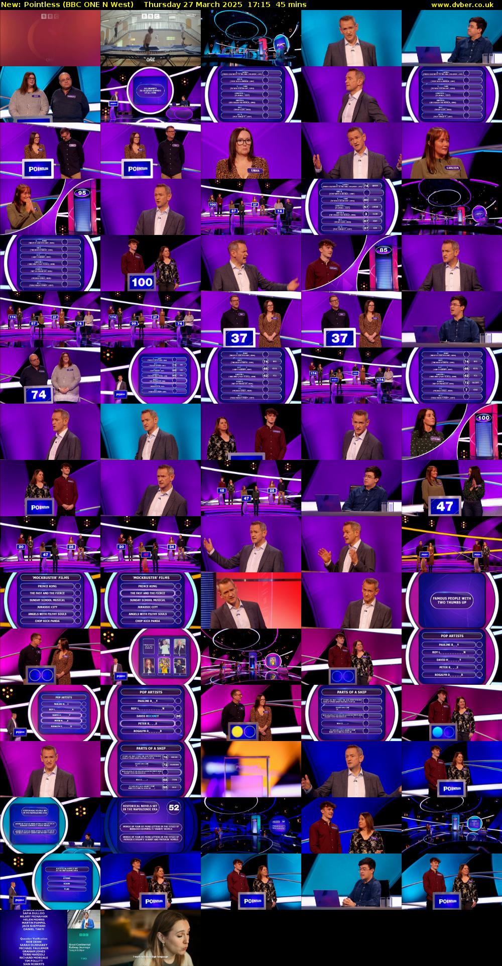 Pointless (BBC ONE N West) Thursday 27 March 2025 17:15 - 18:00