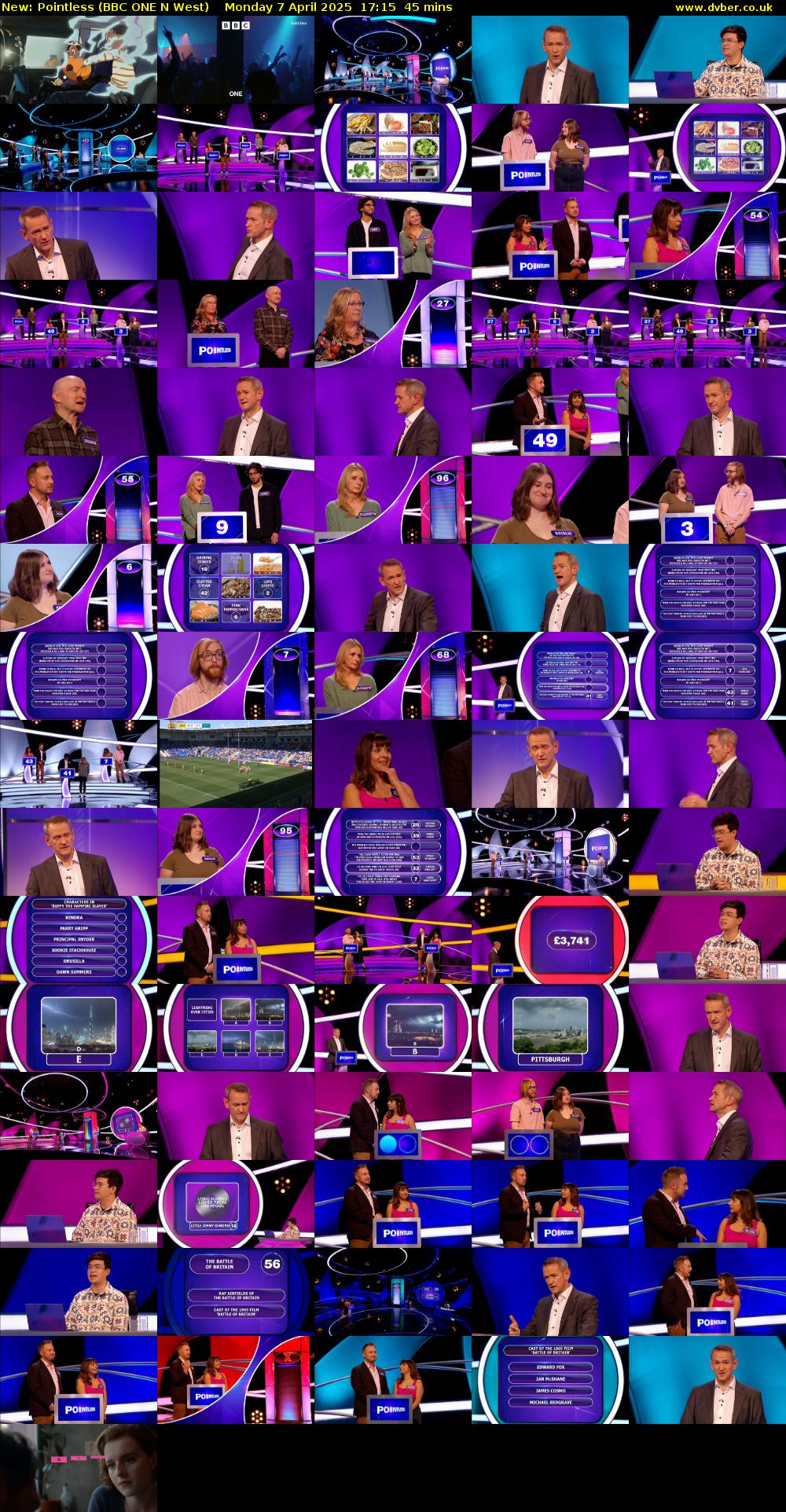 Pointless (BBC ONE N West) Monday 7 April 2025 17:15 - 18:00