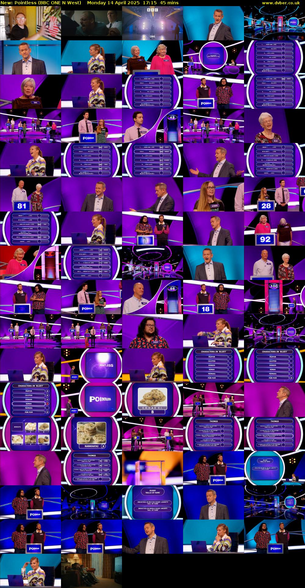 Pointless (BBC ONE N West) Monday 14 April 2025 17:15 - 18:00