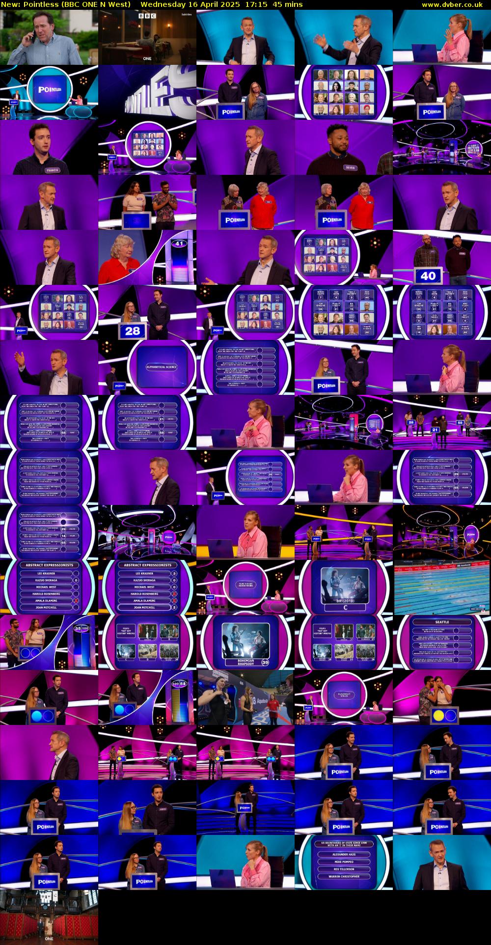 Pointless (BBC ONE N West) Wednesday 16 April 2025 17:15 - 18:00