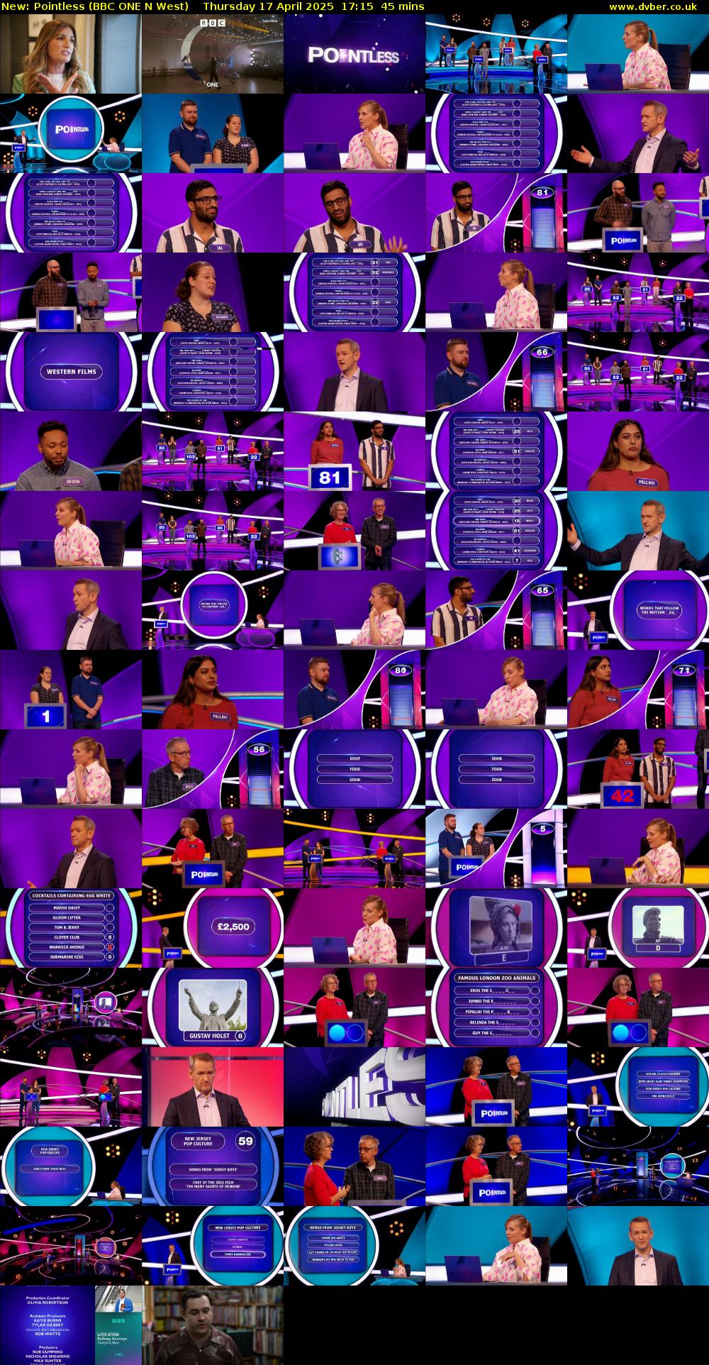 Pointless (BBC ONE N West) Thursday 17 April 2025 17:15 - 18:00