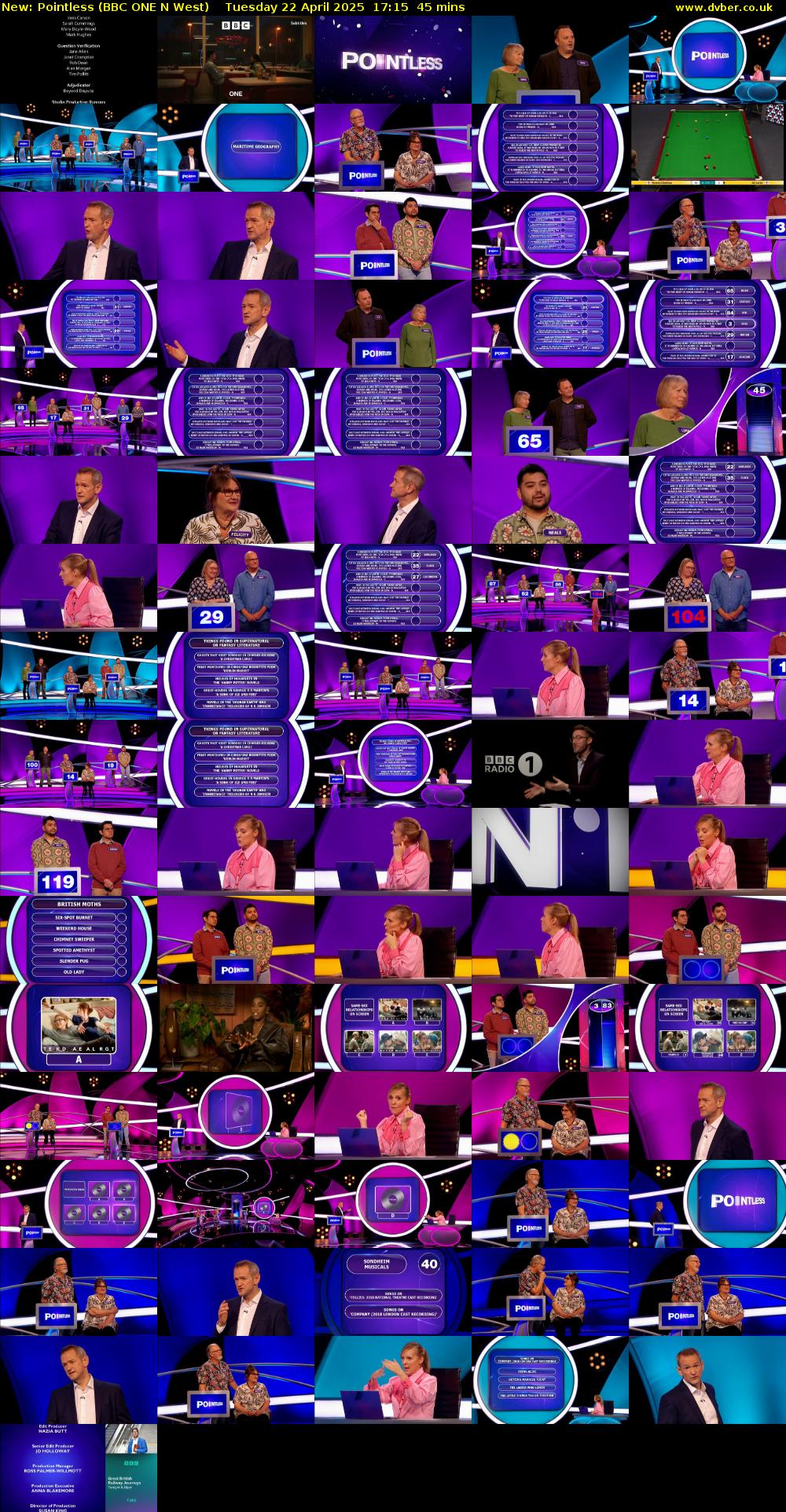 Pointless (BBC ONE N West) Tuesday 22 April 2025 17:15 - 18:00