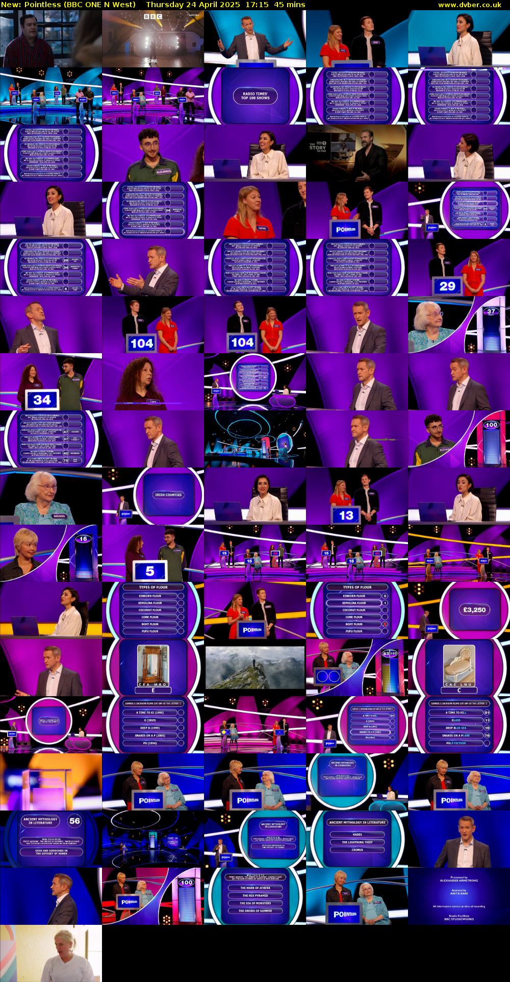 Pointless (BBC ONE N West) Thursday 24 April 2025 17:15 - 18:00