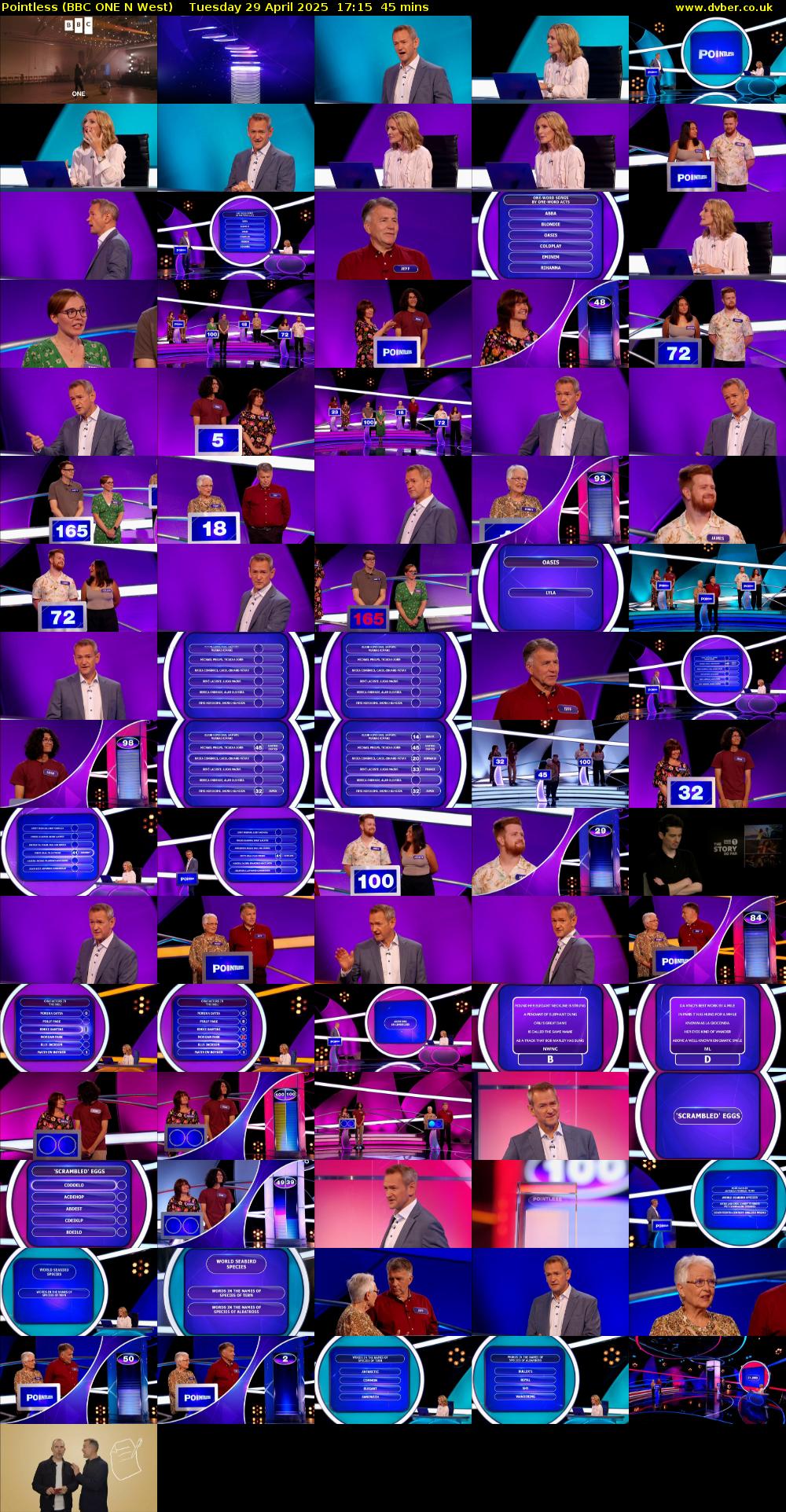 Pointless (BBC ONE N West) Tuesday 29 April 2025 17:15 - 18:00