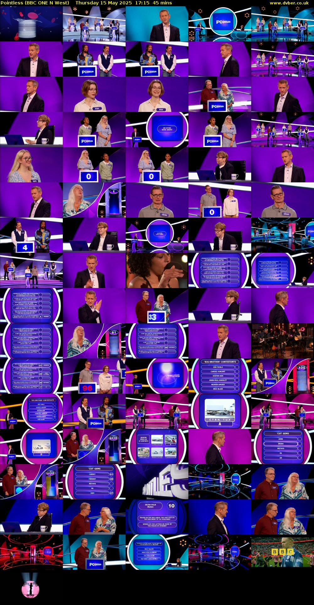 Pointless (BBC ONE N West) Thursday 15 May 2025 17:15 - 18:00