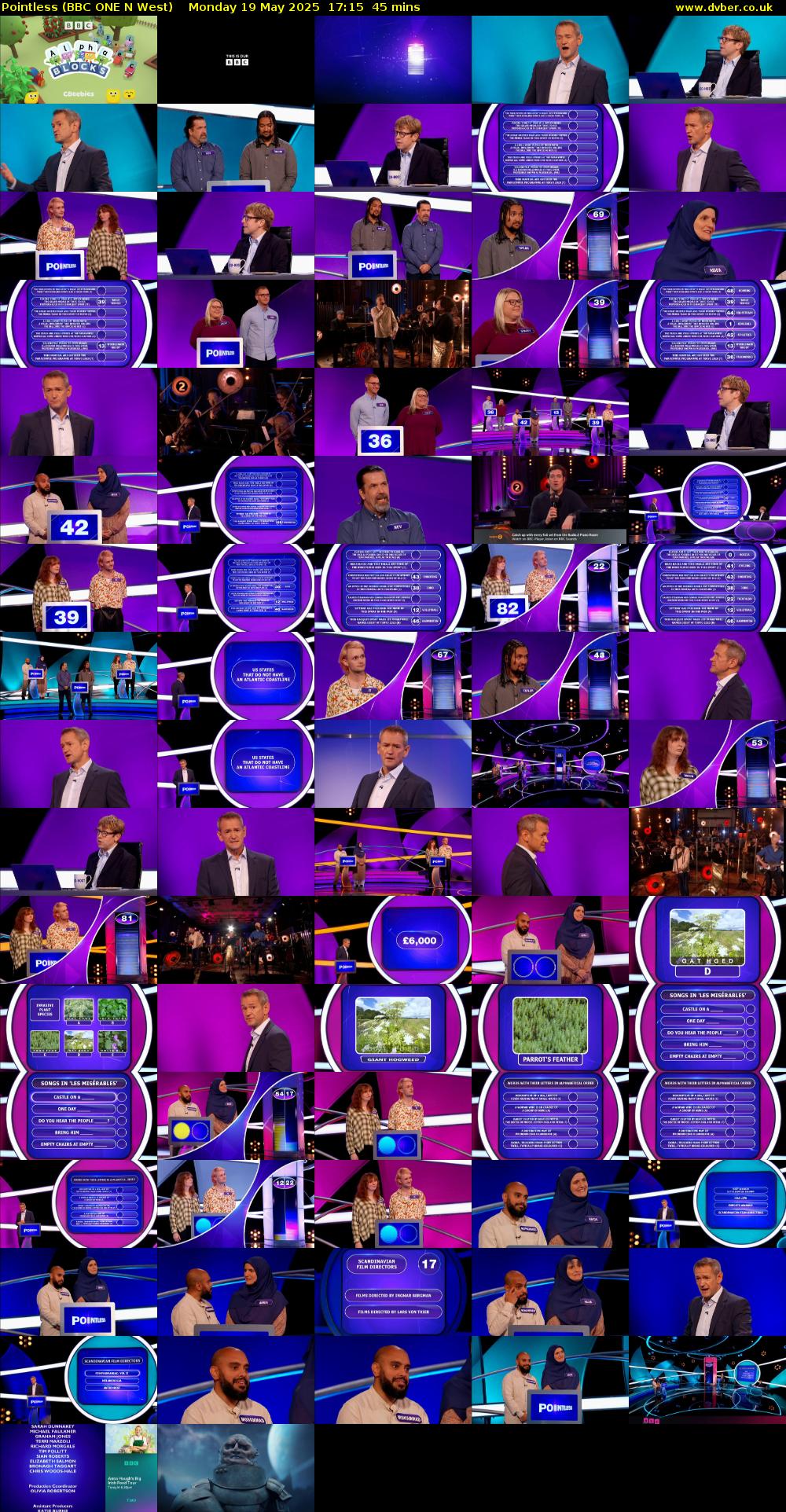 Pointless (BBC ONE N West) Monday 19 May 2025 17:15 - 18:00
