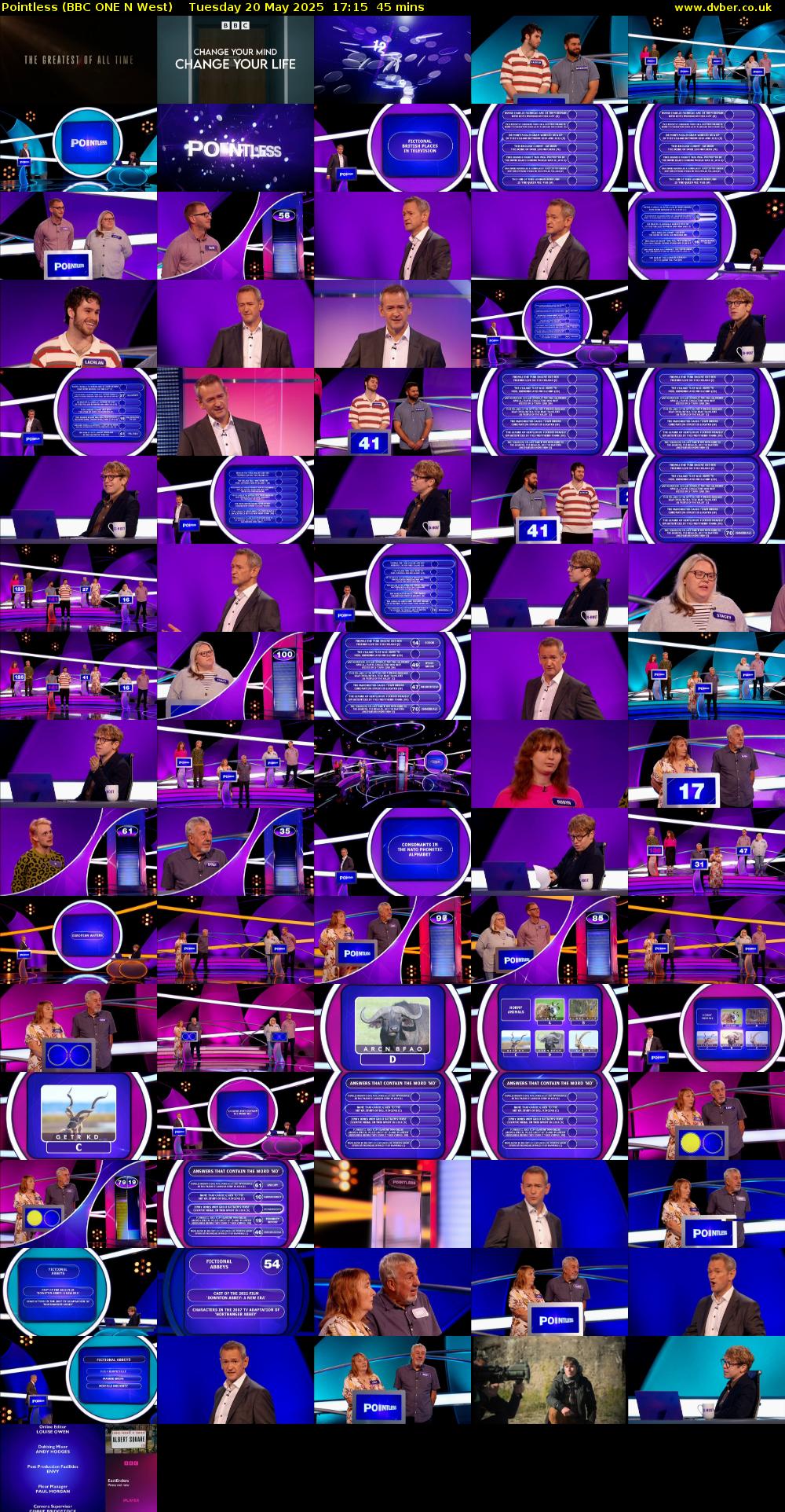 Pointless (BBC ONE N West) Tuesday 20 May 2025 17:15 - 18:00