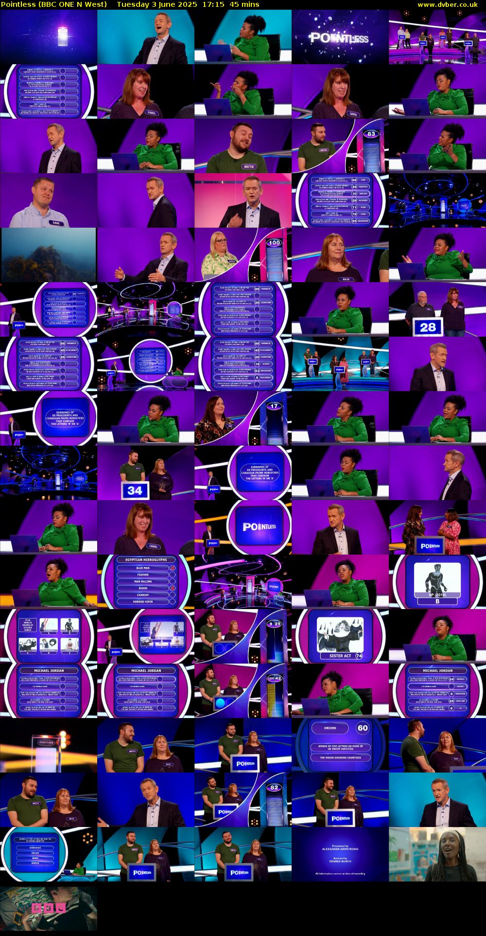Pointless (BBC ONE N West) Tuesday 3 June 2025 17:15 - 18:00