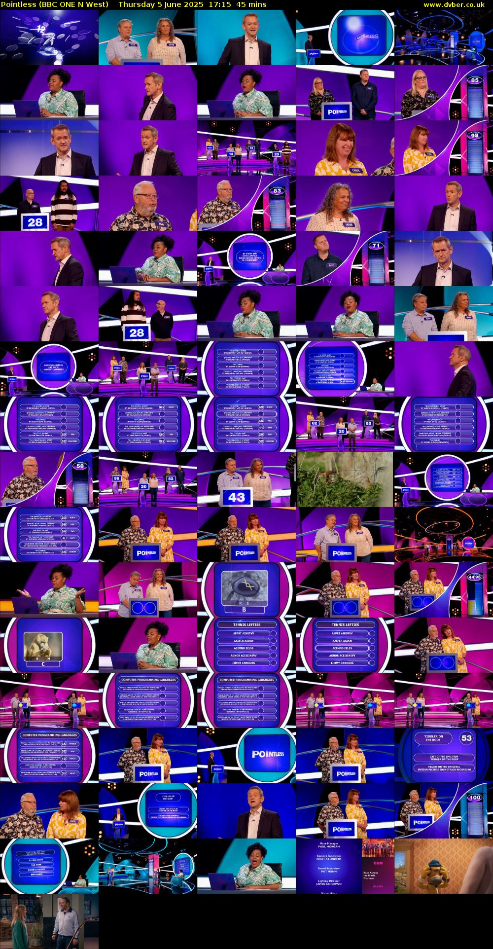 Pointless (BBC ONE N West) Thursday 5 June 2025 17:15 - 18:00