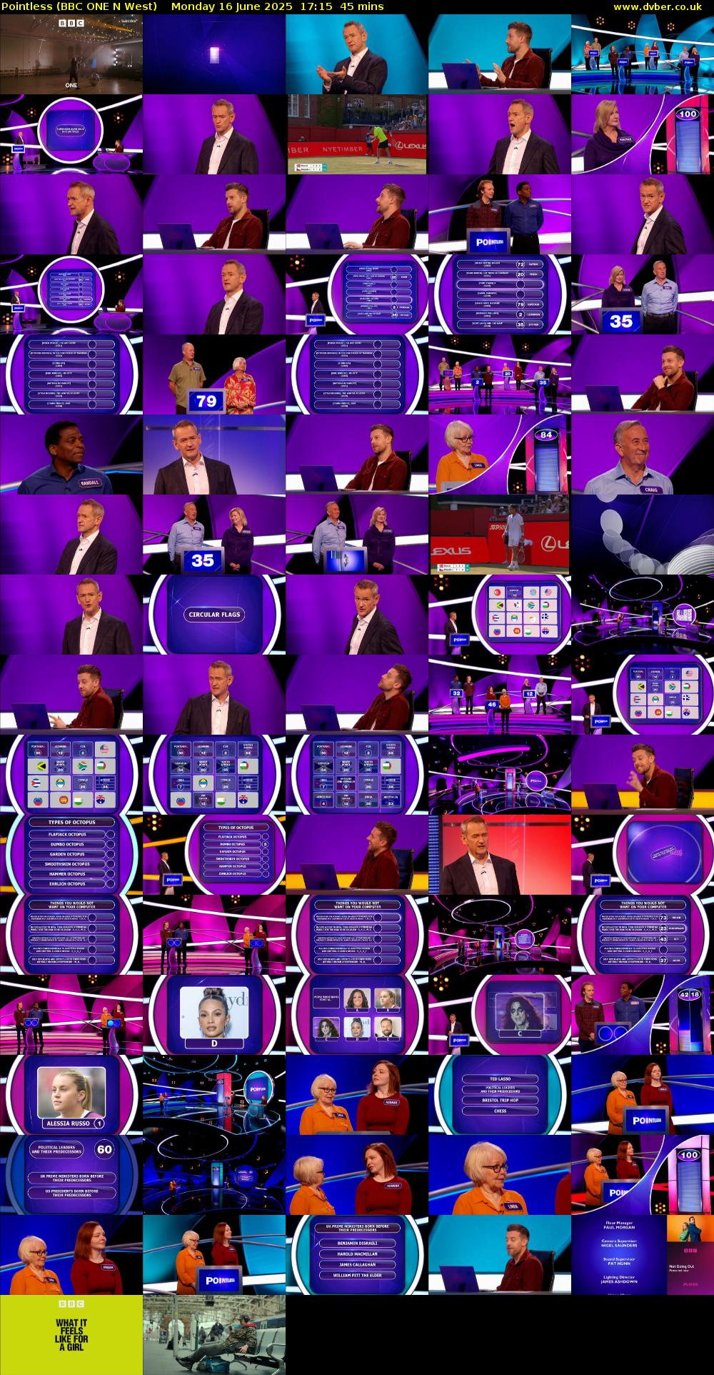 Pointless (BBC ONE N West) Monday 16 June 2025 17:15 - 18:00