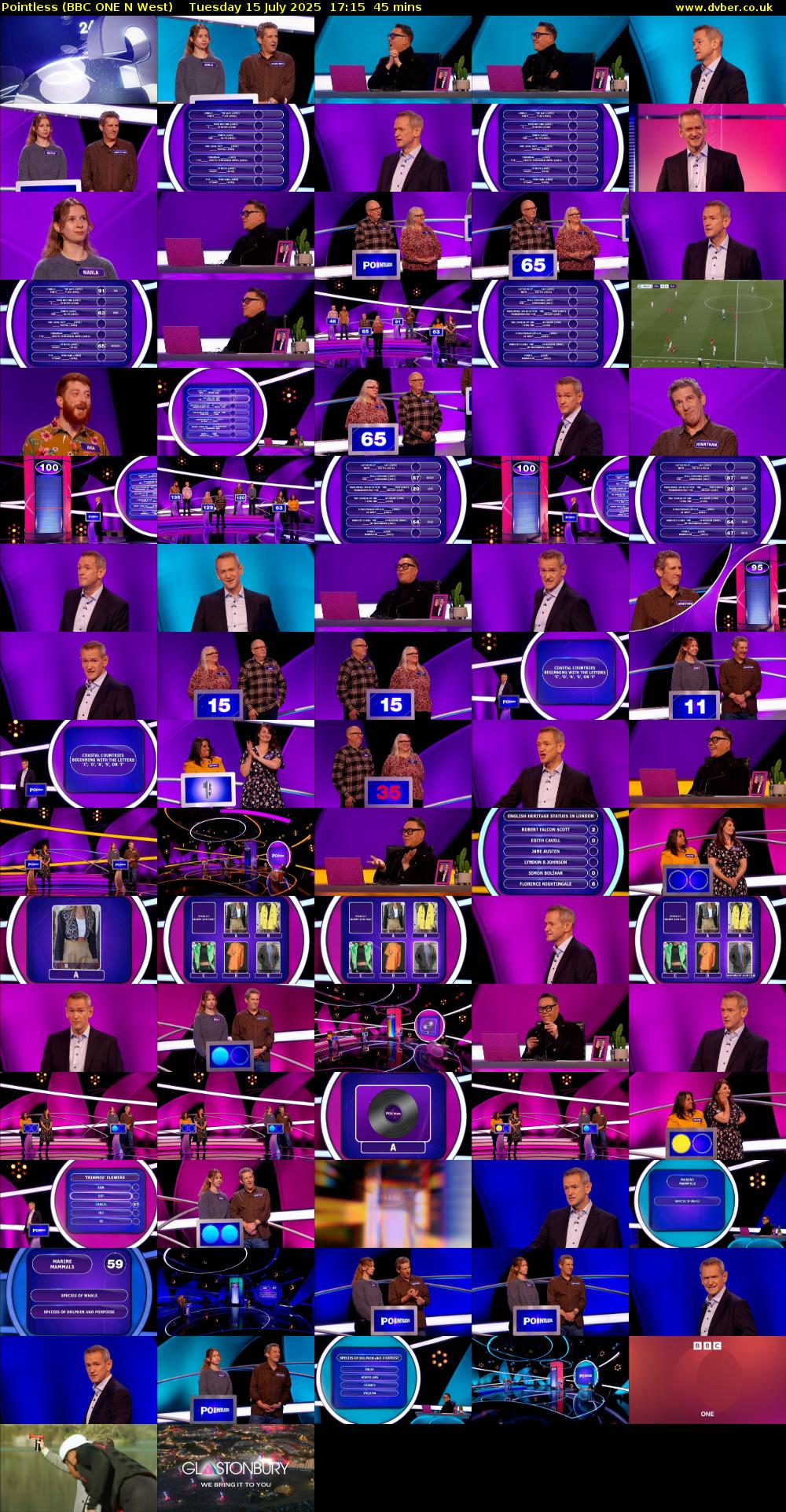 Pointless (BBC ONE N West) Tuesday 15 July 2025 17:15 - 18:00