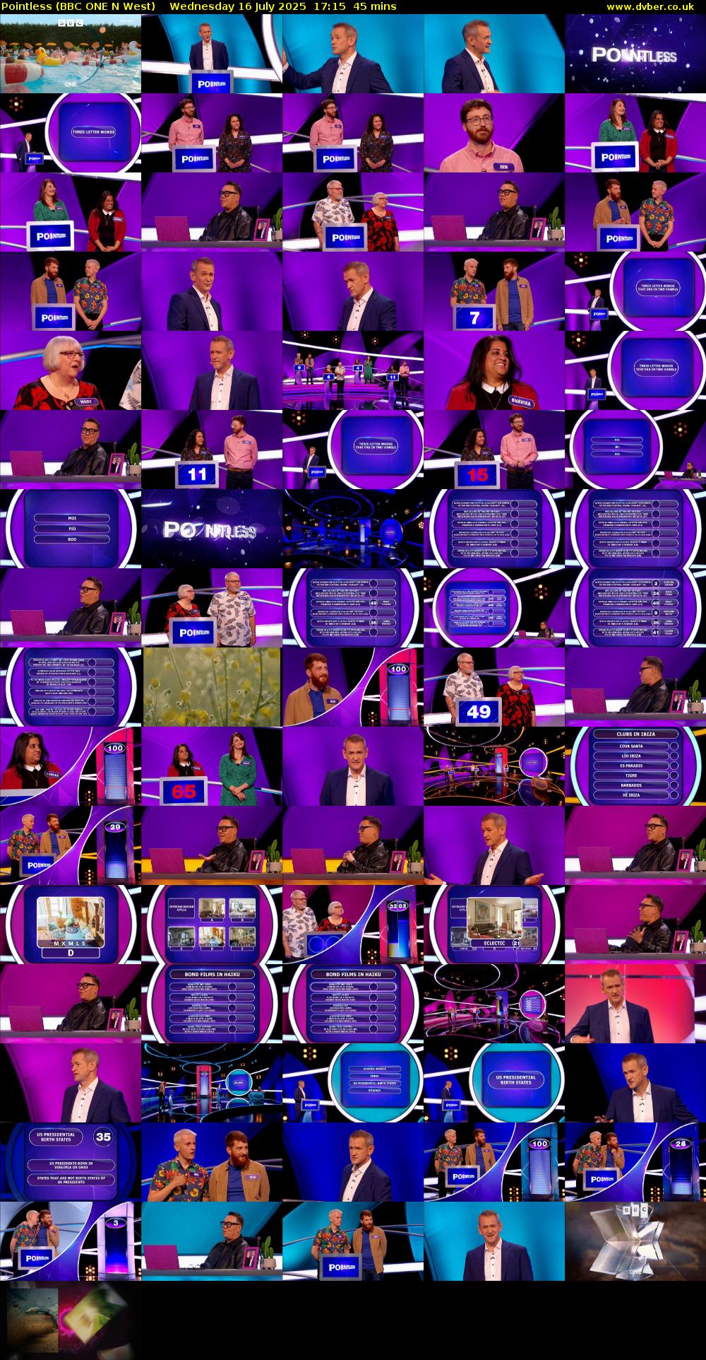 Pointless (BBC ONE N West) Wednesday 16 July 2025 17:15 - 18:00
