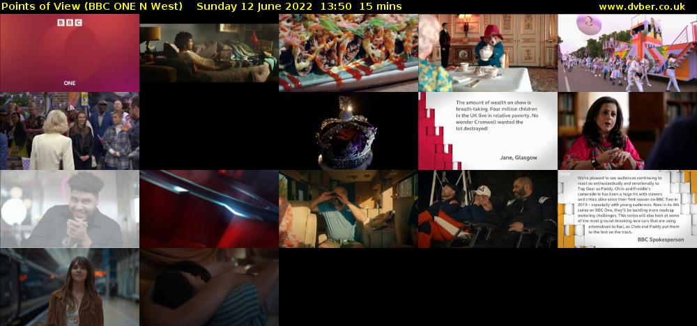 Points of View (BBC ONE N West) Sunday 12 June 2022 13:50 - 14:05