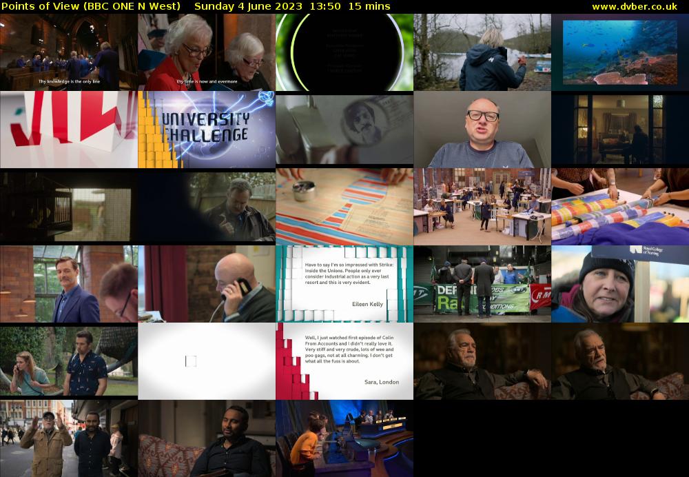 Points of View (BBC ONE N West) Sunday 4 June 2023 13:50 - 14:05