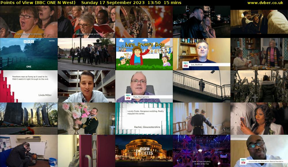 Points of View (BBC ONE N West) Sunday 17 September 2023 13:50 - 14:05