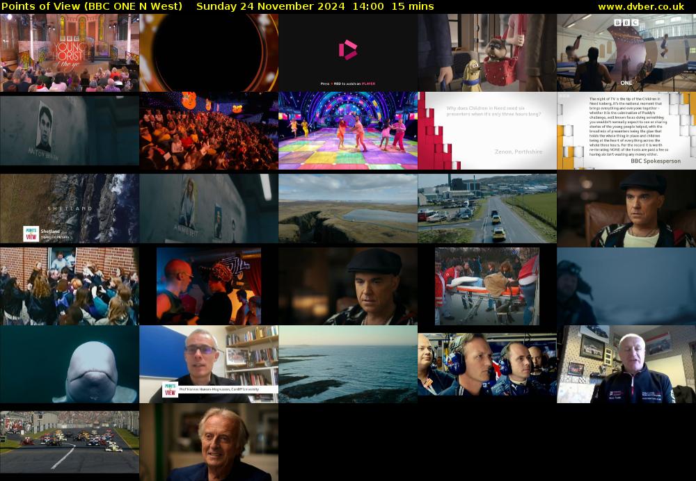 Points of View (BBC ONE N West) Sunday 24 November 2024 14:00 - 14:15