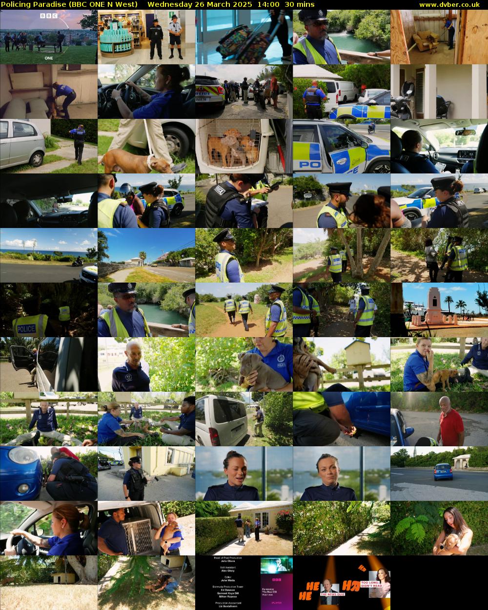 Policing Paradise (BBC ONE N West) Wednesday 26 March 2025 14:00 - 14:30