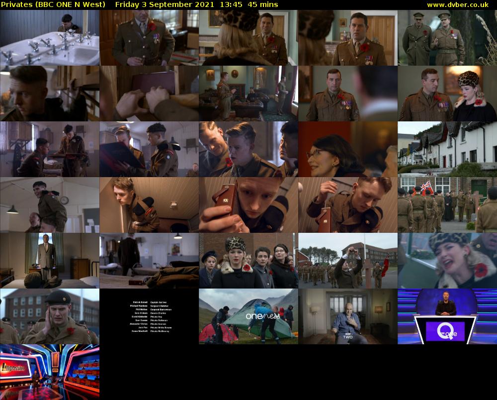 Privates (BBC ONE N West) Friday 3 September 2021 13:45 - 14:30