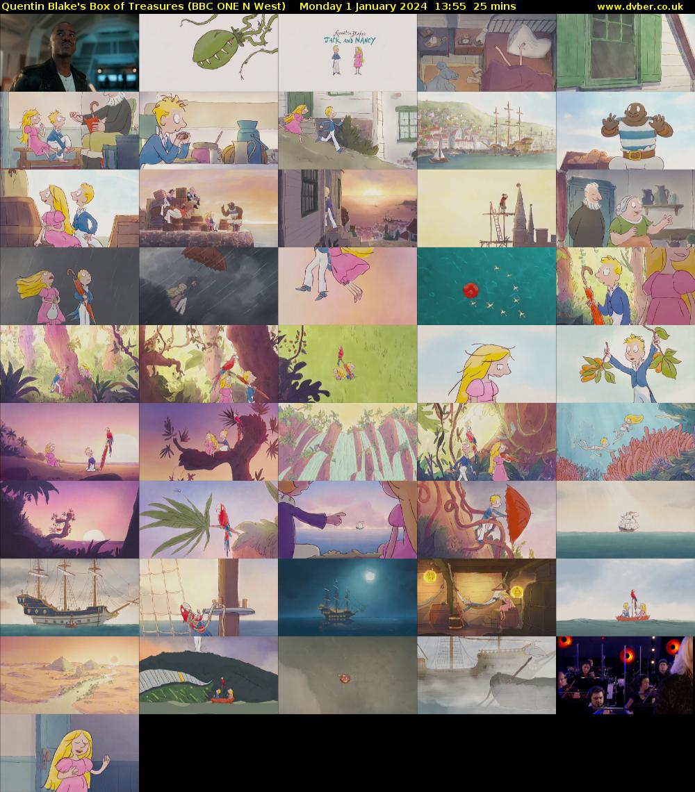 Quentin Blake's Box of Treasures (BBC ONE N West) Monday 1 January 2024 13:55 - 14:20