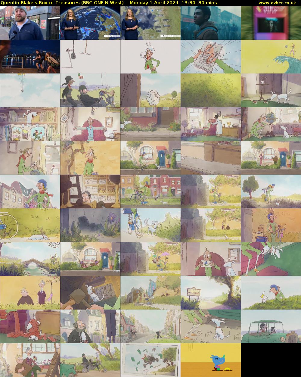 Quentin Blake's Box of Treasures (BBC ONE N West) Monday 1 April 2024 13:30 - 14:00